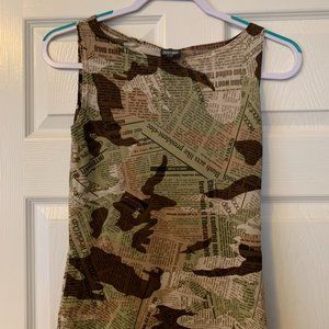 Newspaper Blouse, Business casual top, unique blouse